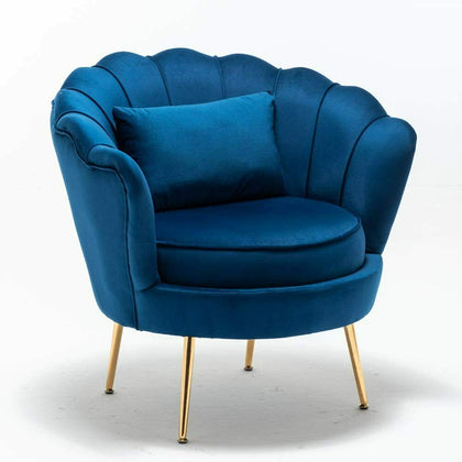 Single Lounge Chairs Arm Chair Velvet Tub Armchairs Metal Leg Armrests Sofa