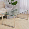 Tempered Glass Coffee Table Chrome Leg Living Room Table Modern Home Furniture