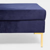 Darcey Navy Square Footstool With Gold Legs
