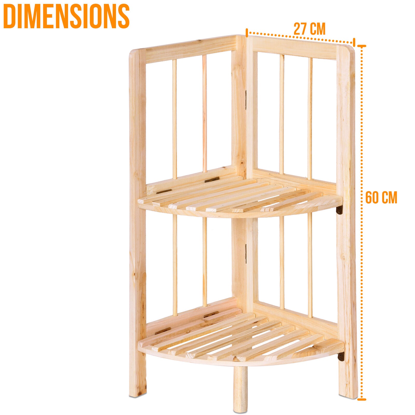 Corner Shelf/Shelving Rack Unit Display Stand Decoration Plants Natural Wood