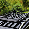 Large Black Aluminium Roof Rack Basket Tray Luggage Cargo Carrier with Bars XL-B