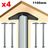 2/4 Piece Chrome Adjustable Breakfast Bar desk leg Universal 710/870/1100 mm