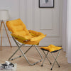 Folding Sleeper Chair with Stool Tufted Fabric Recliner Leisure Lounge Lazy Sofa