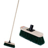 Sweeping Brush Broom Wooden Handle Soft Stiff Head PVC Sweeper Garden Outdoor