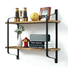 Large Industrial Styl Pipe Wall Floating Shelf/Rack Wooden Storage Shelving Unit