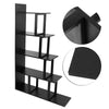 5-Tier Black Corner Bookshelf Bookcase Display Metal Frame Storage Ladder Shelf