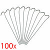 100 x Heavy Duty Galvanised Steel Tent Pegs Metal Camping Ground Sheet Anchor