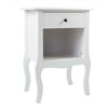 White Bedside Chest Side Table Cabinets Nightstand w/Drawer Bedroom