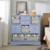 Side Cabinet Hallway Living Room Storage Cupboard With Drawers Rattan Baskets