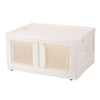 2 Door Stackable Storage Box Mobile Folding Clothes Toys Organizer Case With Lid