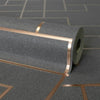 Platinum Square Geo Texture Wallpaper Charcoal & Copper FD42492 Fine Decor