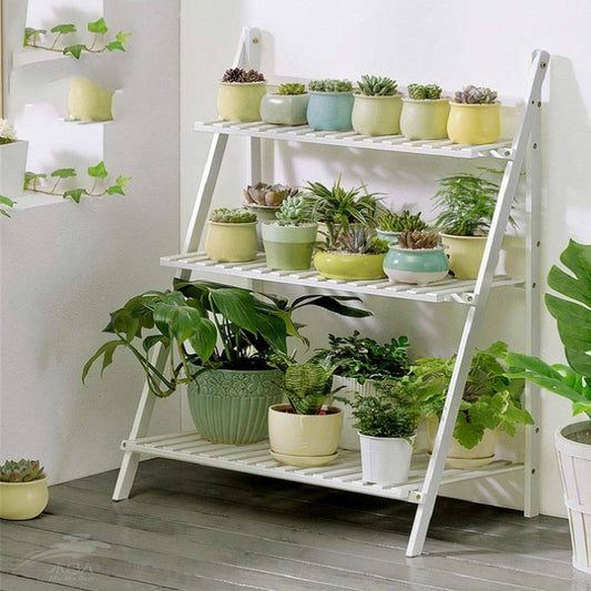 Garden Wooden 3 Tier Flower Plant Pot Display Stand Patio Shelf Storage Rack