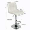2PCS Adjustable Height Bar Stools PU Leather Swivel Gas-Lift Barstools Chair