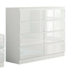 White Gloss Large 8 Drawer Chest. Modern Bedroom Furniture Stands 97cm tall