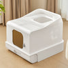 Hooded Cat Kitten Litter Tray Enclosed Pet Loo Toilet Box with Scoop Easy Clean