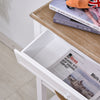 White Console Table Hallway Side Desk w/ Drawer 2 Shelves Worktop Retro Elegant