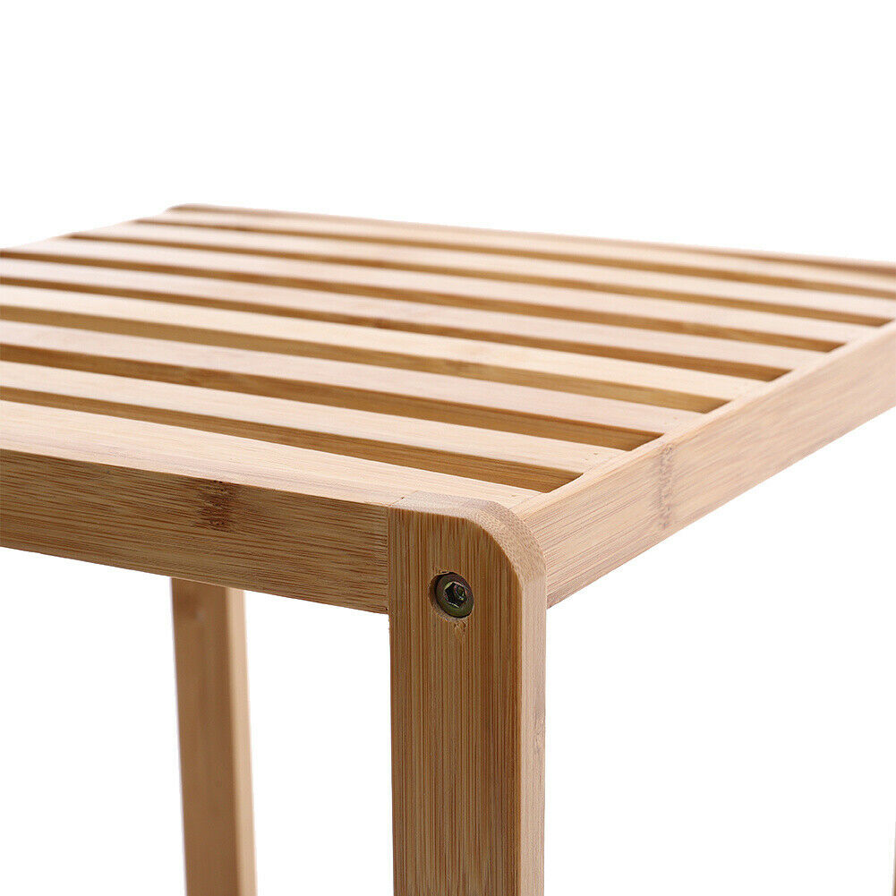 3 4 5 Tier Bamboo Wooden Rack Organiser Bath Kitchen Storage Shelves Stand Shelf