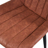 2 Pcs Brown Dining Chairs Faux Leather/ PU Family Dining Room Furniture Chair