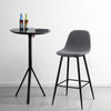 2 Pcs Grey Fabric Bar Stools Metal Legs Breakfast High Chairs Pub Kitchen Modern
