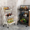 3 Tier Kitchen Trolley Serving Cart Adjustable Iron Wire Organizer Bathroom Rack