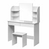 Modern Dressing Table Makeup Desk with Mirror&Drawer Stool Bedroom white Black