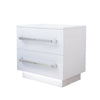 White Bedside Cabinet Table High Gloss Chest of Drawer FREE LED Light Nightstand