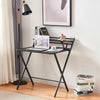 Folding Computer Desk Wooden Study Coffee Table with Shelf Laptop Home Office UK