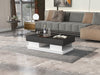 Modern Coffee Table with Storage Drawers High Gloss Side Sofa Table Living Room