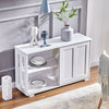 Sideboard Cupboard Display Storage Unit Cabinet with Sliding Doors White Home BN