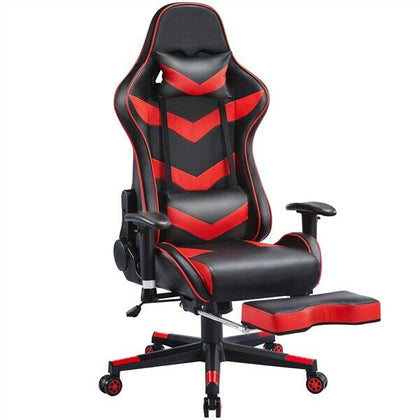 Gaming Chair with Footrest Ergonomic Racing Reclining Chair with Lumbar Support