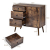 Industrial Kitchen Storage Buffet Cabinet Sideboard with 3 Drawers & Door Wooden