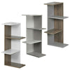 Wooden Modern Corner Bookcase Shelves Living Room Storage Free Standing Display