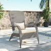 Single Garden Rattan Chair w/Armrest & Cushions Patio In/Outdoor Furniture Grey