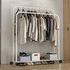 Industrial Double Rod Garment Rack Hanging Clothes Rack Stand Shoe Rack Wardrobe