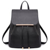 Black PU LeatherTravel Bag Backpack Shoulder School Bag Handbag Girls