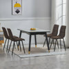 2 Pcs Brown Faux Leather/PU/ Velvet Dining Chairs Lint Chair Padded Dining Room