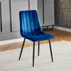 4 Pcs Blue Velvet Dining Chairs Accent Chairs Padded Seat Kitchen Dining Room BN