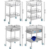 Rolling Storage Cart Medical Salon Trolley Pedestal Rolling Cart Stainless Steel