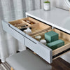 LED Lights Dressing Table Makeup Desk with Mirror 7 Drawers Stool Bedroom White