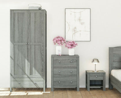 Chest of Drawers Wardrobe Bedside Nightstand Cabinet Bedroom Furniture 3 Pc Set