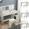 Dressing Table Set Cushioned Stool Flip-up Mirror Cabinet Office Desk Bedroom UK