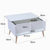 Rye Sliding Top Coffee Table with Storage Space Home Office Desk Wooden Legs New