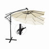 Mondeer 3M Garden Banana Parasol Cantilever Parasol Crank Handle with Solar LED