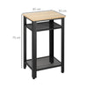 Modern Side Table with 2-Tier Shelves End Table for Bedroom, Living Room