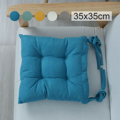 Soft Square Removable Seat Pads 35X35cm Chair Cushion With Two Sets Of Long Ties