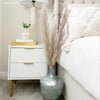 White and Gold High Gloss 2 Drawer Bedside Table with Legs - Valencia VLC001A