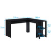 L-Shaped Home Office Desk Corner Computer Desk Black/White for Home Study Work