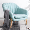 Nordic Style Scalloped Back Soft Armchair Wing Chair Sofa Wooden Legs Upholstery