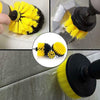 3x DRILL ATTACHMENT CLEANING BRUSH SET POWER SCRUB HOME CAR TILE BATHROOM YELLOW