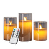 3pcs Flameless Candle Light Remote Control LED Pillar Candle Home Party Decor